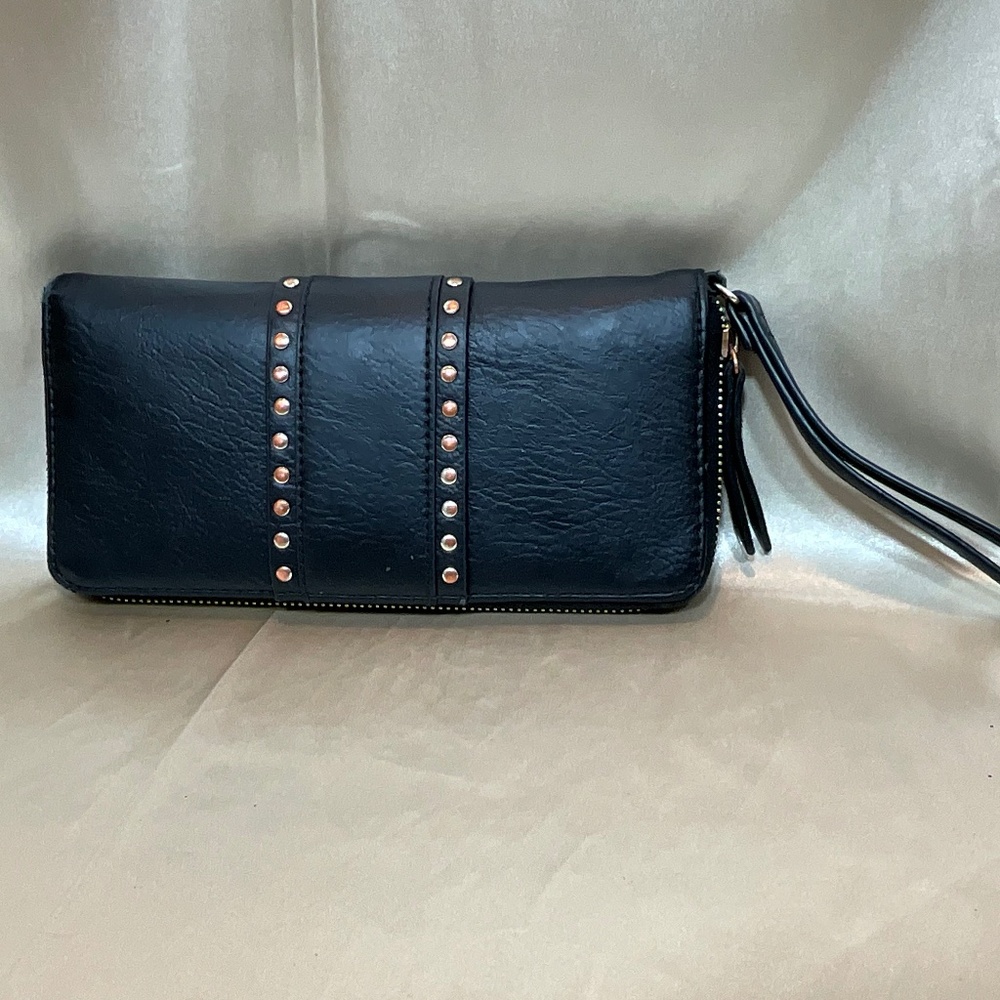 INC International Concepts wristlet wallet black with studs. 6-H7B